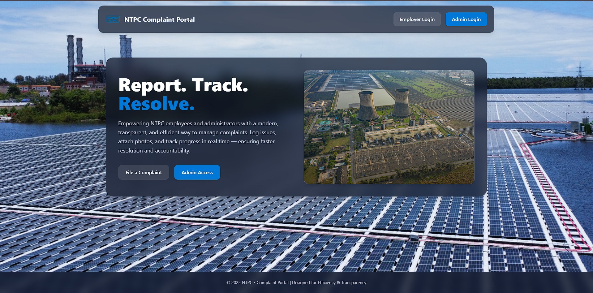 NTPC Complaint Portal Project